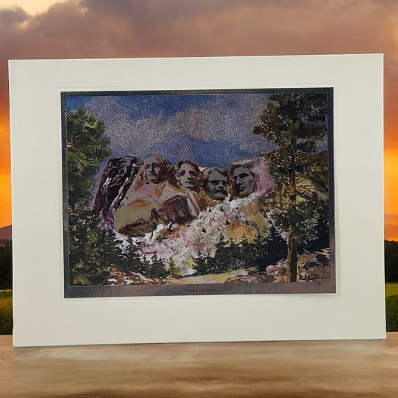 Vintage Famous American Shrines Foil Print Set by Phil Austin 4 Etchings 10.5x8 - Picture 3 of 9